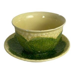 Shafford Original Japan Lettuce Bowl/Saucer 1980"s Yellow Green Replacement